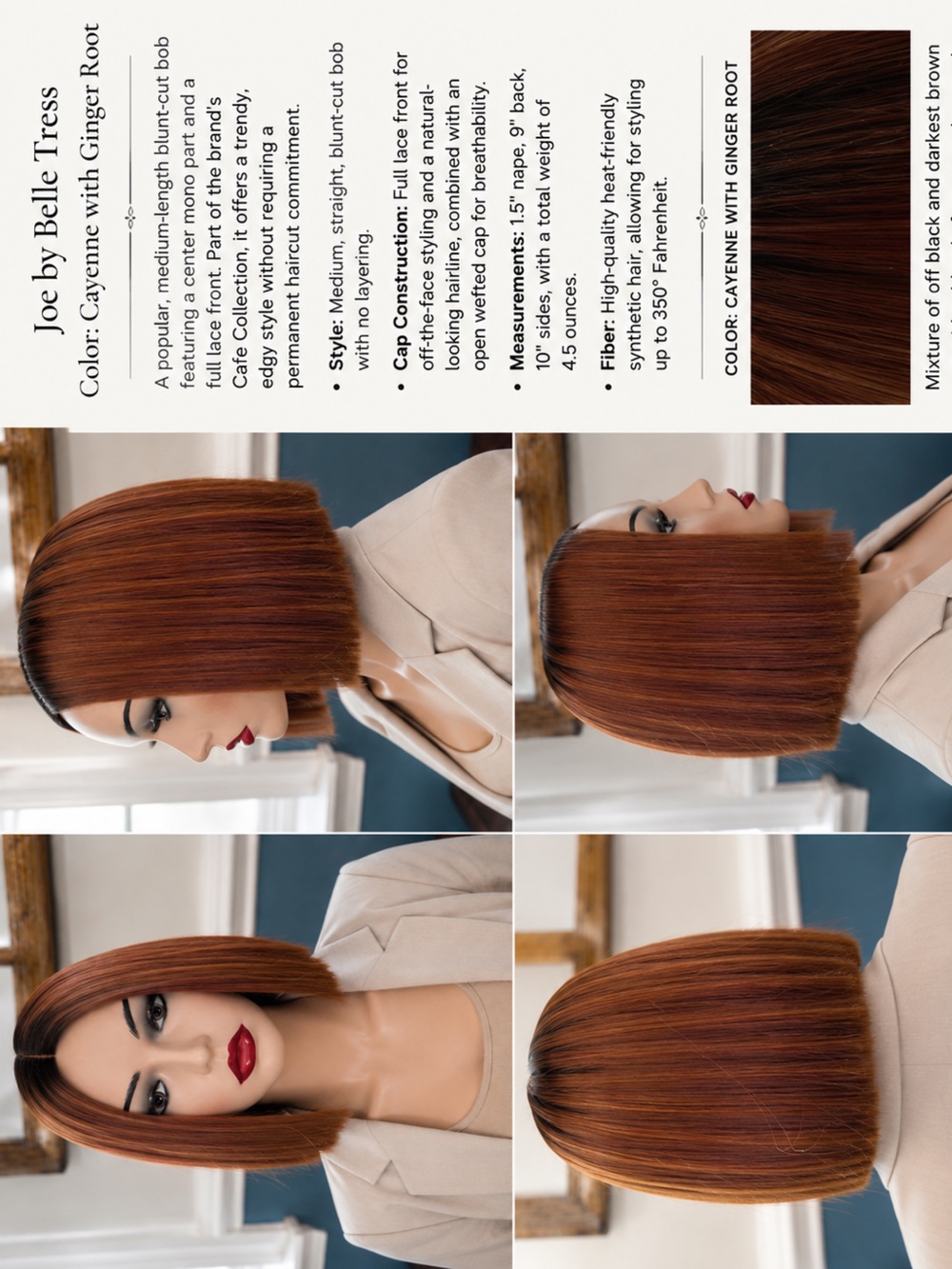 Joe by Belle Tress in Cayenne with Ginger Root
